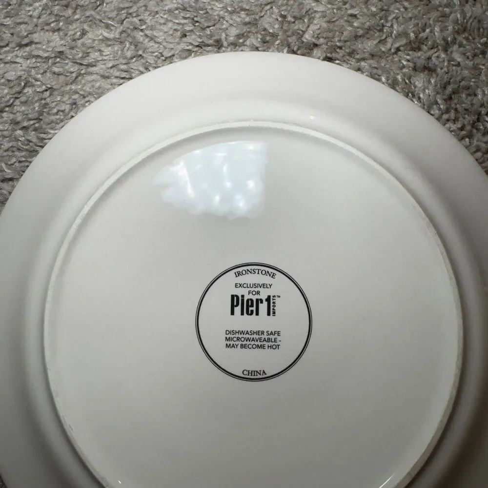 Pier 1 Plates Ironstone Set Of 5 Salad Lunch Dinner 8.5